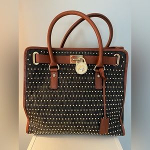 Brown Studded Michael Kors Tote